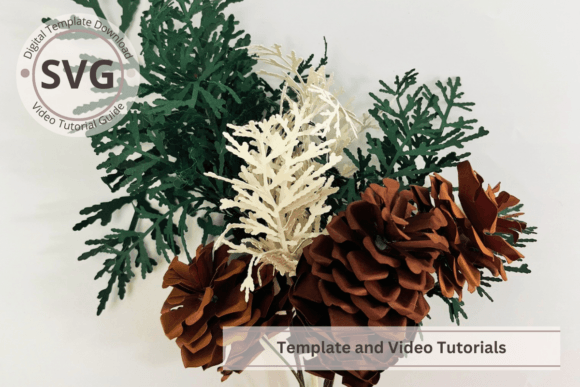 Download Cedar Leaves and Pine Cone SVG Template - Svg Collection