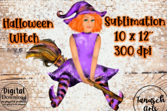 Download Flying Broom and Halloween Witch Girl - Premium Resources