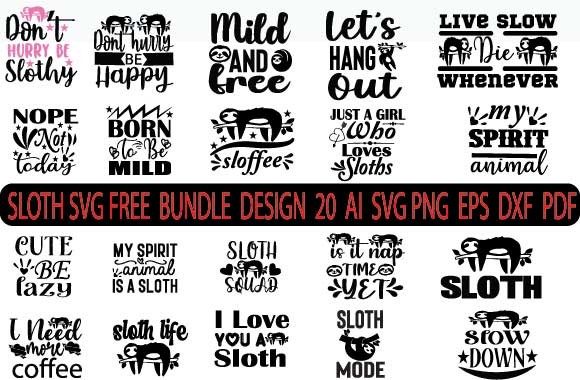 Download SLOTH SVG FREE DESIGN BUNDLE - Svg Collection