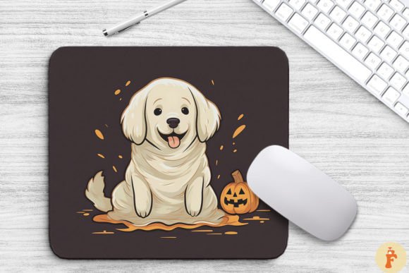 Download Cute Golden Dog in Ghost Costume - Premium Resources