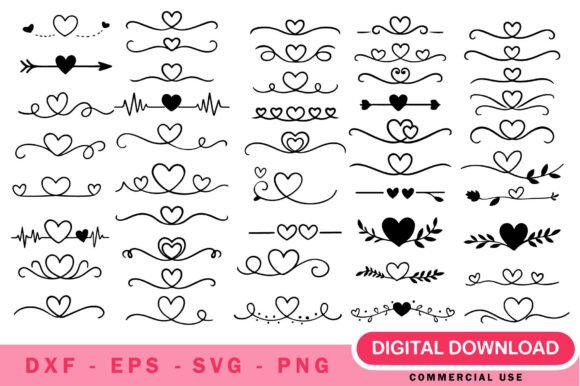 Download Heart Text Divider SVG Bundle - Svg Collection
