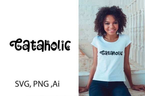 Download Cataholic T-shirt Design SVG PNG Ai - Svg Collection