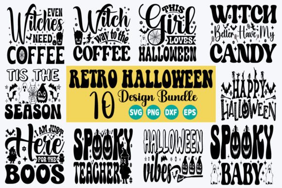 Download Retro Halloween Bundle SVG Design - Svg Collection