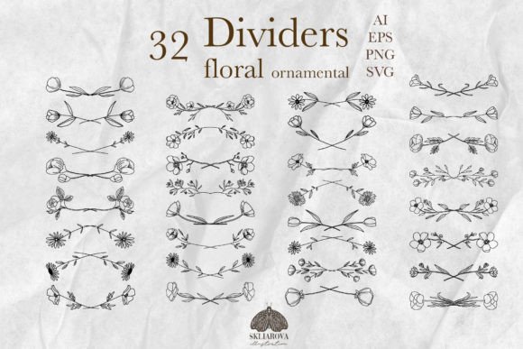 Download Floral Text Dividers SVG PNG EPS - Svg Collection