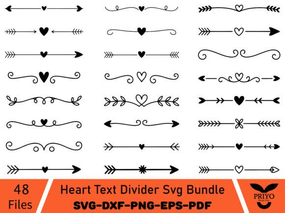 Download Heart Text Divider Svg Bundle - Svg Collection