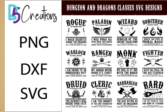 Download 12 DnD Classes SVG Designs - Svg Collection