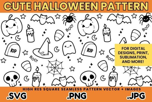 Download Cute Halloween Pattern SVG - Svg Collection