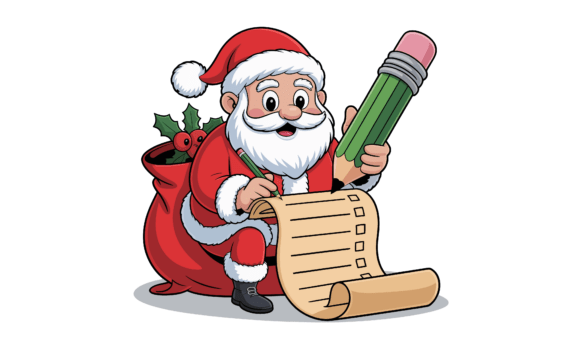 Download Santa Claus Writing Christmas List Vecto - Christmas list Collection