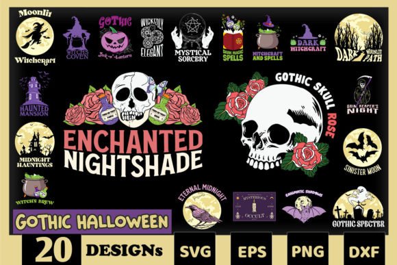 Download Gothic Halloween Bundle SVG 20 Designs - Svg Collection
