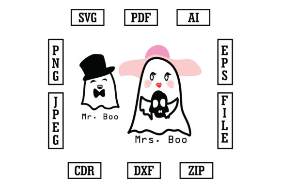 Download Mr. and Mrs. Boo Halloween Quote SVG Cut - Svg Collection
