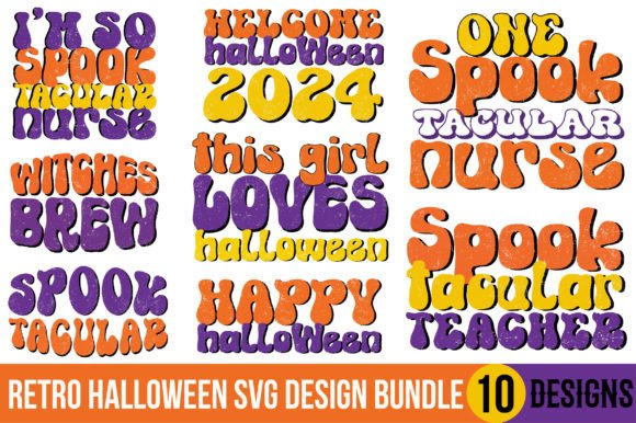 Download Retro Halloween Svg Design Bundle - Svg Collection