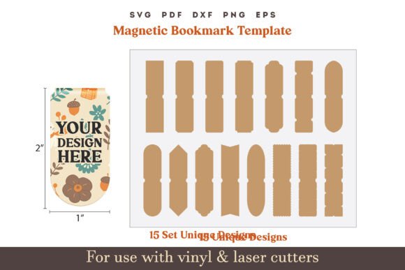Download Magnetic Bookmark SVG PDF Template - Svg Collection