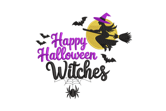 Download Happy Halloween Witches Flying Broom - Flying broom Collection