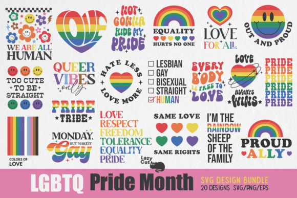 Download LGBTQ Pride Month SVG Design Bundle - Svg Collection